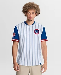 Fanatics Men's White/Royal Chicago Cubs Pinstripe Walk Off Shirt