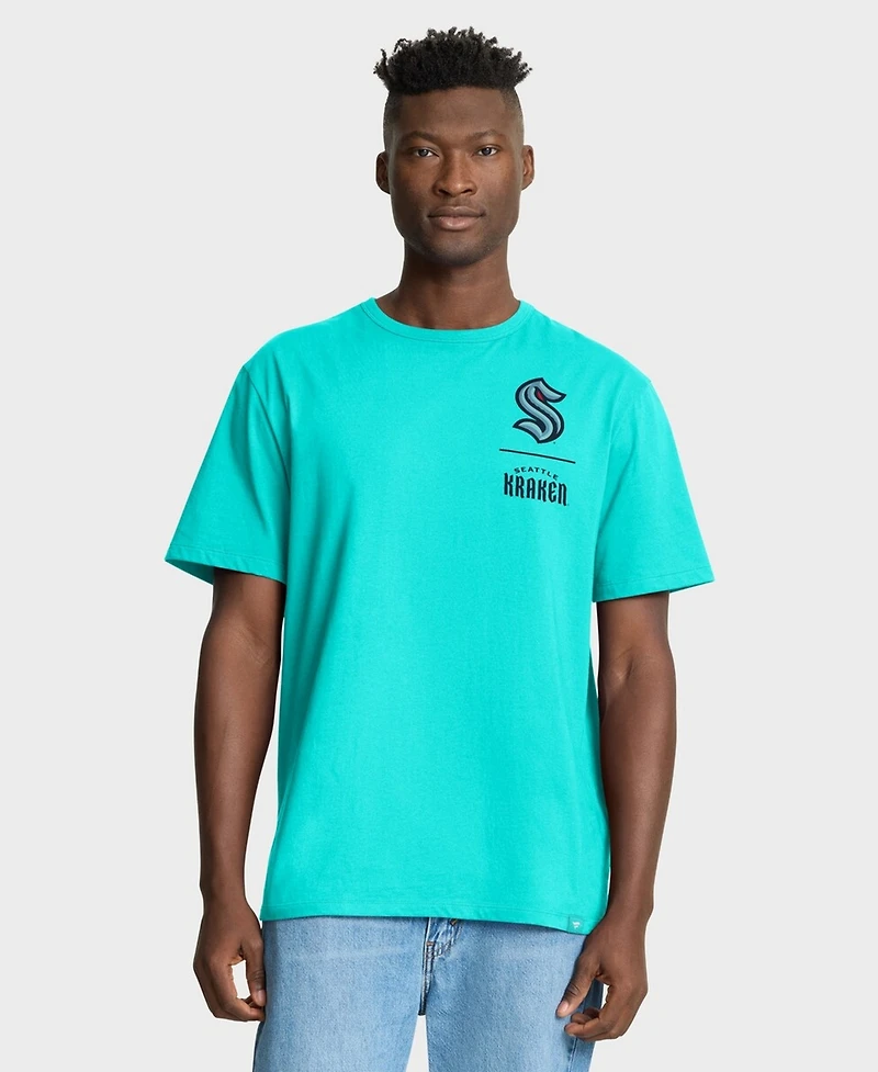 Fanatics Men's Light Blue Seattle Kraken Crash The Net Legacy T-Shirt