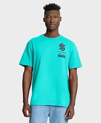 Fanatics Men's Light Blue Seattle Kraken Crash The Net Legacy T-Shirt