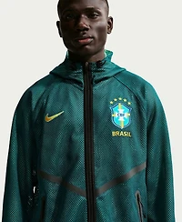 Nike Men's Green Brazil National Team 2026 Anthem Mesh Dri-fit Full-Zip Hooded Jacket