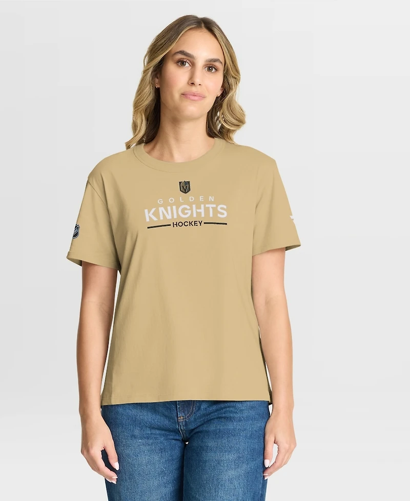Fanatics Women's Gold Vegas Golden Knights Authentic Pro Primary T-Shirt
