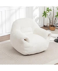 Rainsken Bean Bag Chair, Faux Fur Bean Bag Chair, with Filler Included, Soft Beanbag Chairs, Ergonomic, for Bedroom and Living Room