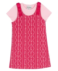 Rare Editions Girls' 2T-6X Short-Sleeve Top and Jumper, 2-Piece Set