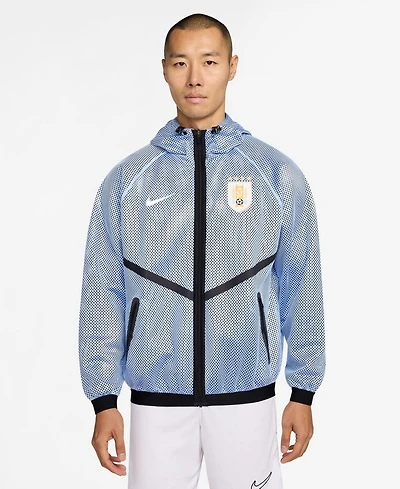 Nike Men's Light Blue Uruguay National Team 2026 Anthem Mesh Dri-fit Full-Zip Hooded Jacket