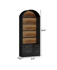 Slickblue 5 Tier Storage Bookshelf with File Drawer and Open Shelves