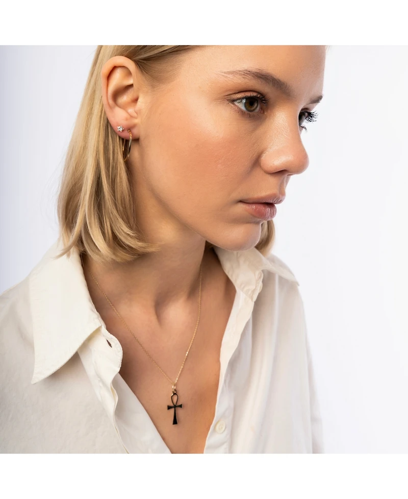 Spero London 9carat Solid Gold Egyptian Ankh Necklace