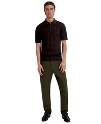 Karl Lagerfeld Paris Men's Open Weave Diamond Knit Polo Shirt