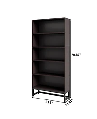 Slickblue Spacious Bookshelf Organizer with 5-Tier Shelving for Books and Decor