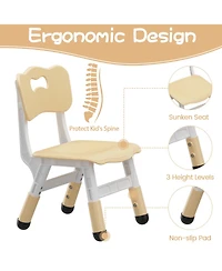 homfan Height Adjustable Toddler Table with 4 Chairs, Multi-use Kids Play Furniture for Reading, Drawing, Dining and Daily Games