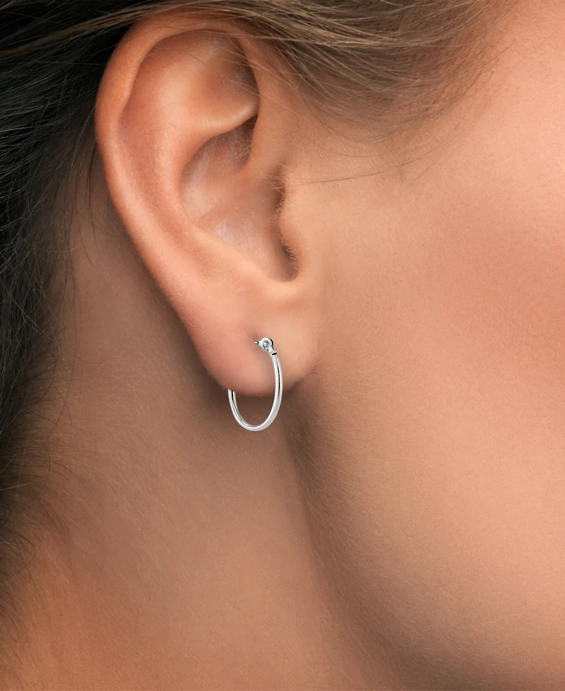 Italian Gold 2-Piece Round & Oval Hoop Earrings Set in 10k Two-Tone Gold