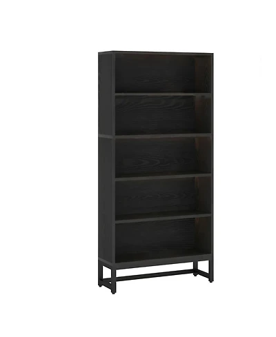 Slickblue 5-Tier Tall Bookcase with Led Lighting for Books, Decor, and Storage