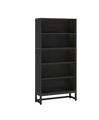 Slickblue 5-Tier Tall Bookcase with Led Lighting for Books, Decor, and Storage