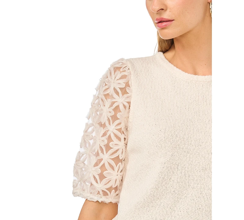Vince Camuto Women's Textured Crewneck Top