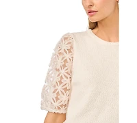 Vince Camuto Women's Textured Crewneck Top