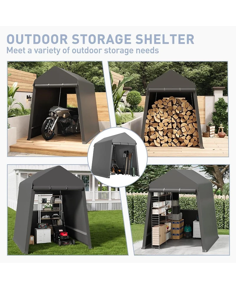 gaomon Outdoor Portable Storage Shelter Shed with Rolled Up Zipper Doors and Vents