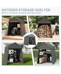 gaomon Outdoor Portable Storage Shelter Shed with Rolled Up Zipper Doors and Vents