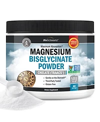 BioSchwartz Magnesium Bisglycinate Powder Supplement, Unflavored, 60 Servings, Non-gmo, Third-Party Tested, 237 Gram