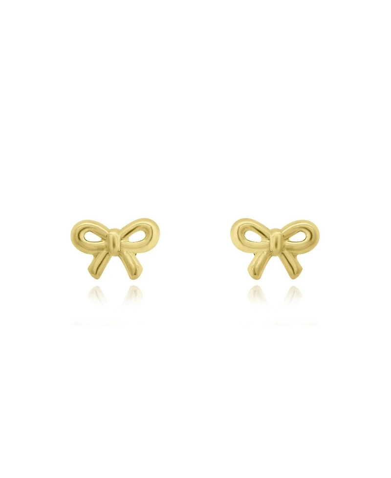 The Lovery Mini Bow Screw Back Stud Earrings 14K Yellow Gold