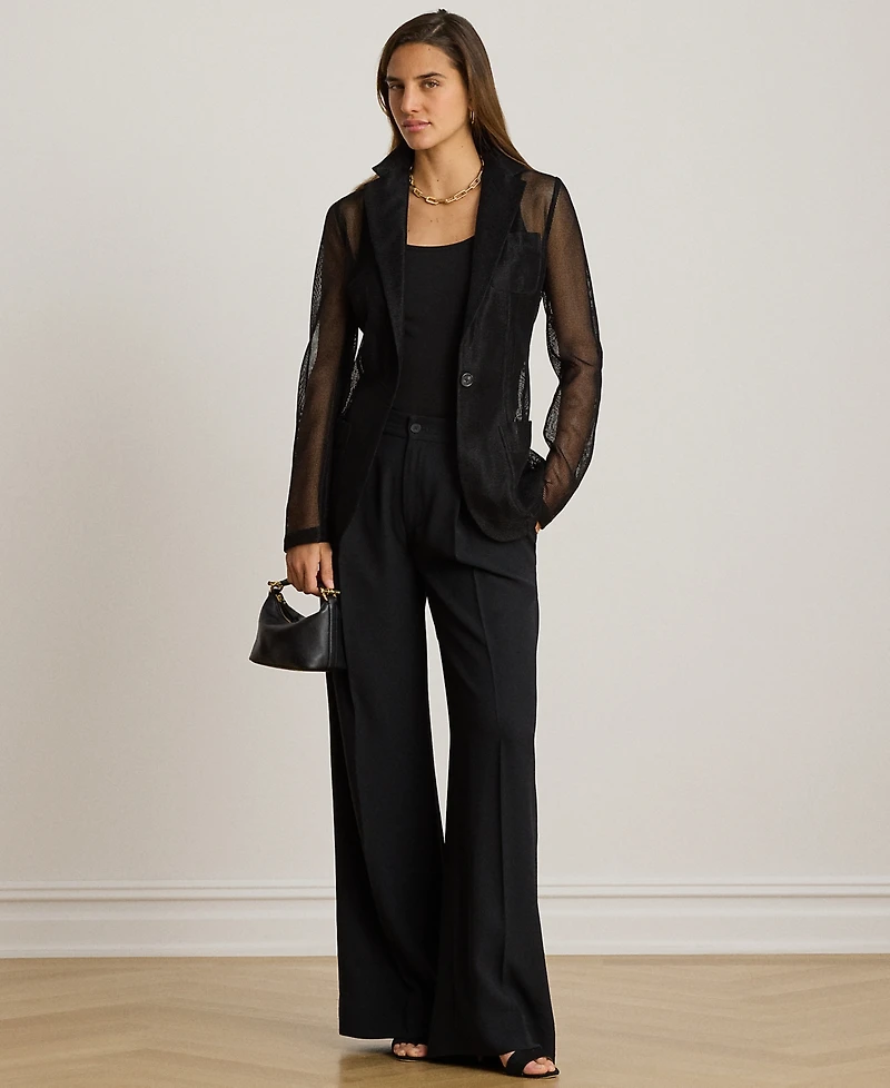 Lauren Ralph Petite Mesh Single-Button Blazer