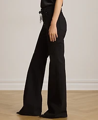 Lauren Ralph Petite Lace-Up High-Rise Flare Jeans