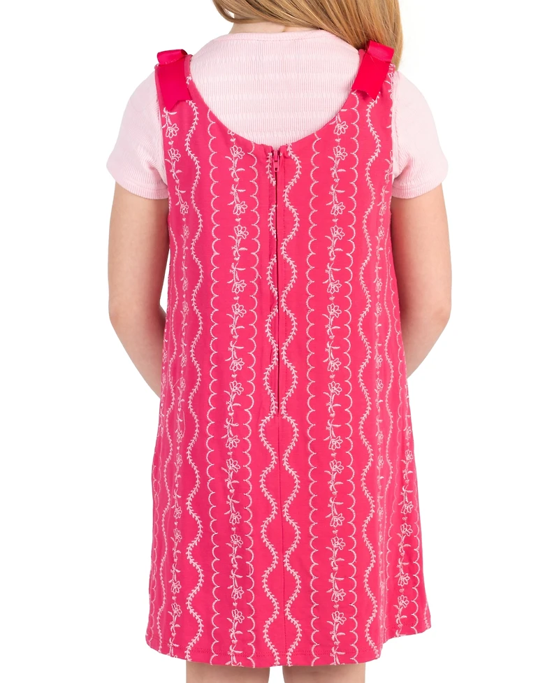Rare Editions Girls' 2T-6X Short-Sleeve Top and Jumper, 2-Piece Set