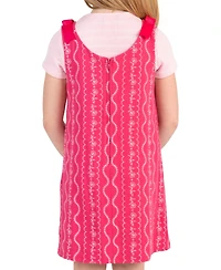 Rare Editions Girls' 2T-6X Short-Sleeve Top and Jumper, 2-Piece Set