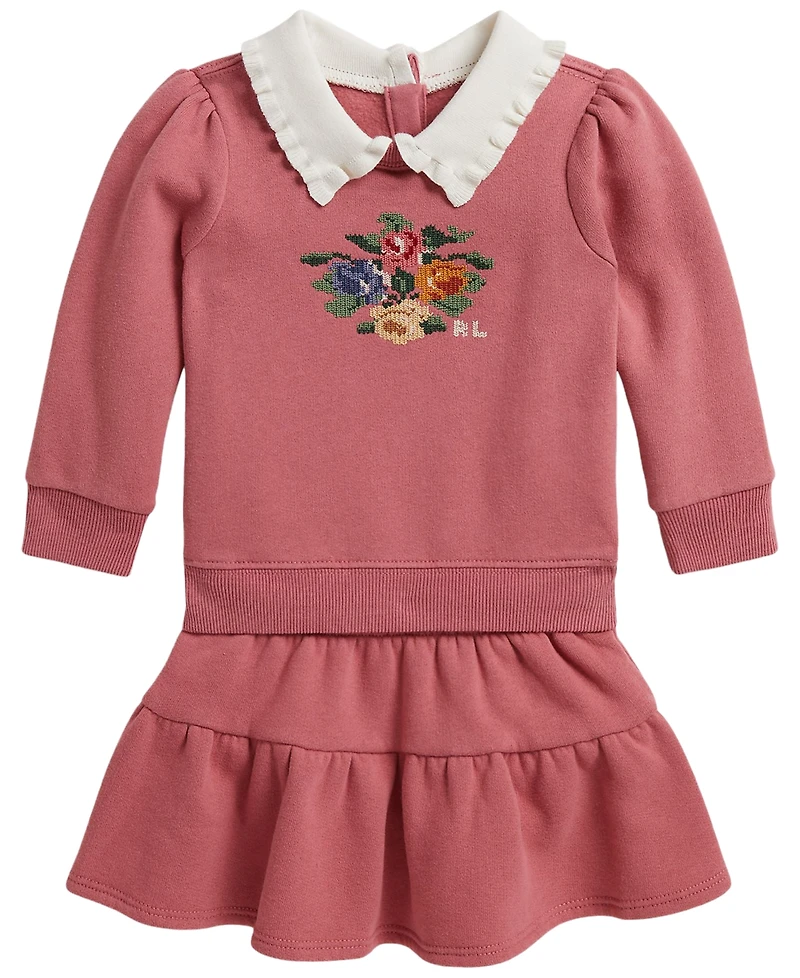 Polo Ralph Lauren Baby Girls' Floral Fleece Sweatshirt and Skirt, 2-Piece Set