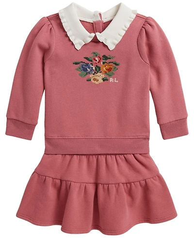 Polo Ralph Lauren Baby Girls' Floral Fleece Sweatshirt and Skirt, 2-Piece Set