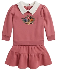 Polo Ralph Lauren Baby Girls' Floral Fleece Sweatshirt and Skirt, 2-Piece Set