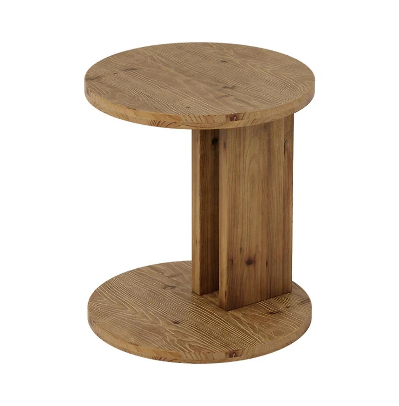 Slickblue Modern Solid Wood End Table with C Shaped Space Saving Design
