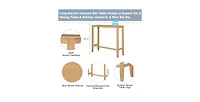 Flynama Farmhouse 48" Bar Height Dining Set with 2 Stools for Small Nook