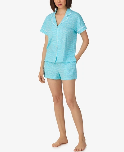 Dkny Women's Sleepwear Notch Collar Top and Shorts, 2-Piece Set