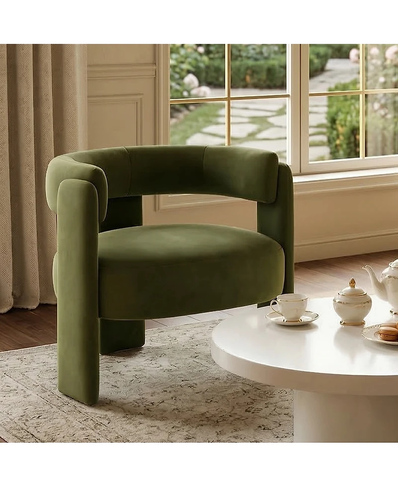 Streamdale Furniture Mid-Century Modern Velvet Accent Chair for Living Room and Bedroom