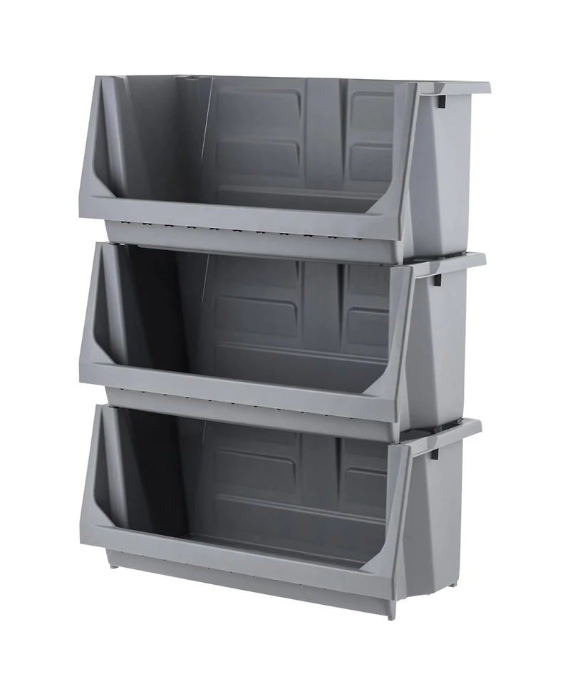 Iris Usa Open Front Storage Bins, Heavy Duty Stackable Bins