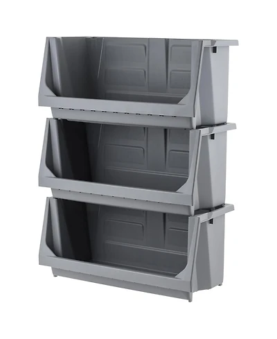Iris Usa Open Front Storage Bins, Heavy Duty Stackable Bins