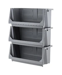 Iris Usa Open Front Storage Bins, Heavy Duty Stackable Bins