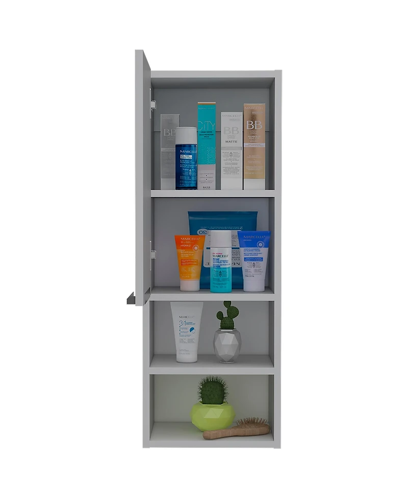 Midola Mila Bathroom Cabinet, with Two Internal Shelves, Two External Shelves and Single Door