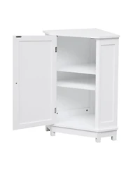 Midola Bathroom Cabinet Triangle Corner Storage Cabinet with Adjustable Shelf Modern Style Mdf Board