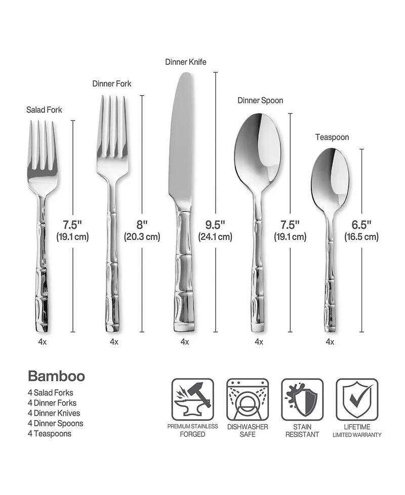 Wallace Bamboo 20-Piece Flatware Set, Service For 4