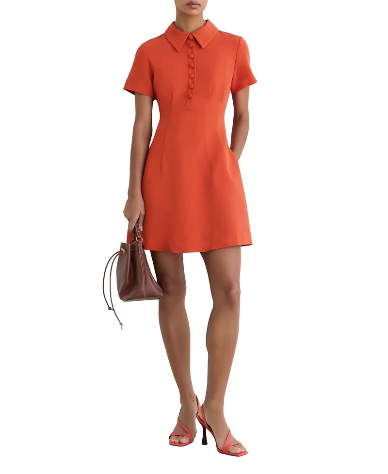 Reiss Women's Half-Button Flippy Mini Dress