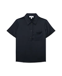 Reiss Women's Silk Half-Button Short-Sleeve Shirt