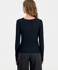 Hippie Rose Juniors' Crewneck Long-Sleeve T-Shirt