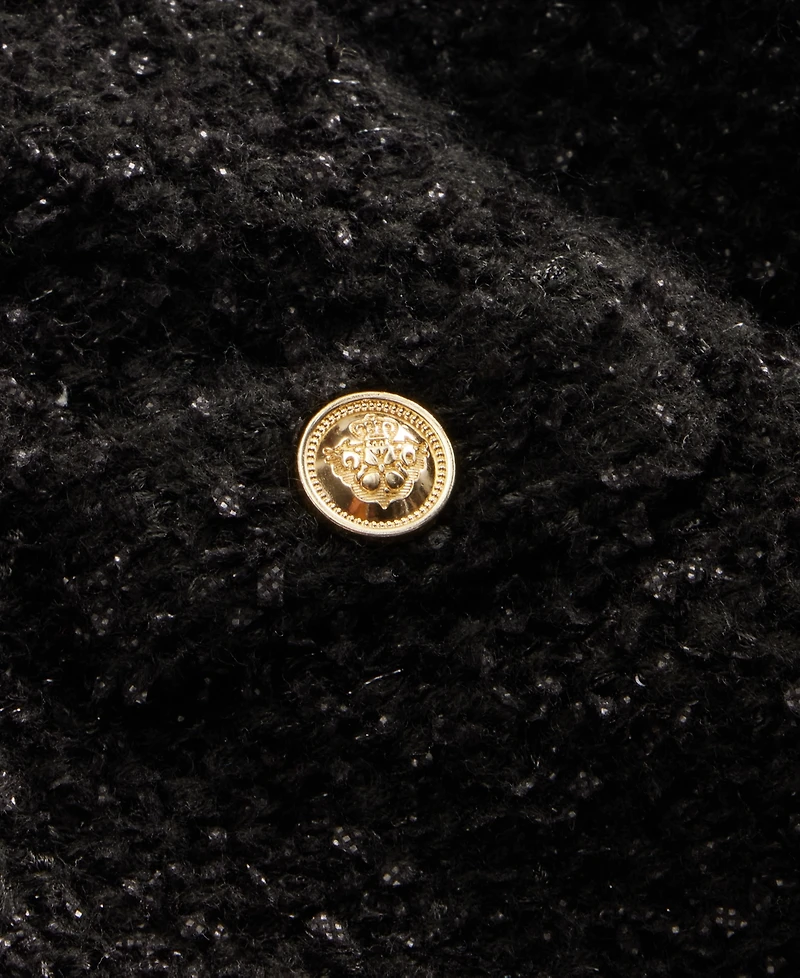 I.n.c. International Concepts Women's Petite Eyelash-Knit Gold-Tone Button Cardigan, Macy's Exclusive