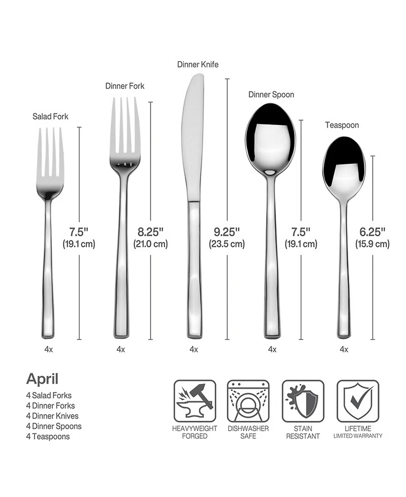 Towle Living Forged April 20-Pc. Flatware Set, Service for 4