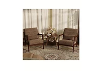 gaomon 2-Piece Chenille Accent Chairs, Mid-Century Style, Sturdy Wooden Frame, Comfortable Reading Chair with Lumbar Pillow