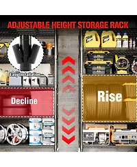 gaomon 60-Inch-Wide 4-Tier Storage Rack With Casters, 2,640-Pound Weight Capacity, Adjustable Metal Wire Shelves