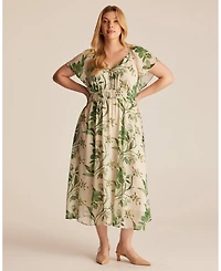 Estelle Women's Anaya Petal Flutter Sleeve Summer Midi Dress