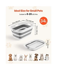 Cozito Collapsible Dog Bathtub Pet Bathing Grooming Wash Station with Drainage Hole