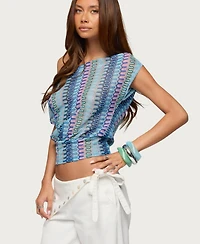 Edikted Women's Taniya Off Shoulder Zigzag Knit Top