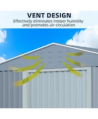 gaomon Metal Shed, Outdoor Garden Tool Storage Shed with Lockable Doors, Large Metal Shed with Sturdy Frame Structure, for Backyard Patio